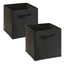 Gray Fabric Storage Bins with Handles, Set of 2