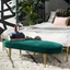 Emerald Velvet Transitional Storage Bench with Retro Gold Legs