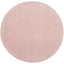 Round 4' Pink Synthetic Easy Care Area Rug