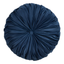 14" Navy Blue Velvet Pintucked Round Throw Pillow