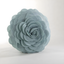 Aqua Flower Design Round Polyester Throw Pillow, 16"