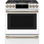 Matte White 30" Smart Gas Range with Convection Oven and Griddle