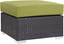 Convene Espresso Peridot Outdoor Patio Wicker Ottoman