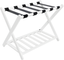 White Solid Pine Folding Luggage Rack with Shelf