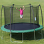 12 ft Green Round Trampoline with Enclosure and Galvanized Steel Frame