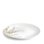 White Porcelain Floral Dinner Plate with Gold Embellishments