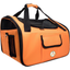 Orange Nylon Collapsible Dog Car Seat Carrier