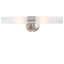 Brushed Stainless Steel Cylinder Vanity Light with Etched Opal Glass