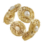 Gold Pearl Bead Napkin Rings Set of 4