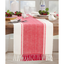 Red Cotton Striped Design Table Runner, 16 x 72 in