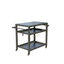 Gray 3-Shelf Outdoor Grill Cart with Wheels and Hooks