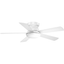 White 52" Low Profile Ceiling Fan with LED Light and Remote