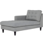 Light Gray Upholstered Fabric Chaise with Wood Legs