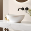 White Ceramic Irregular Oval Above-Counter Vessel Sink