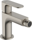 Rebris S Brushed Nickel Single Lever Bidet Faucet with Pop-Up Drain