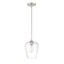 Octave Satin Nickel Mini Pendant with Clear Glass Shade