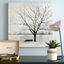 Lonely Tree Black and White Canvas Print with Frame, 32x32