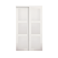 72" White Sliding Bypass Door with Frosted Glass Panels