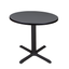 Cain 48" Round Grey Wood & Metal Dining Table with Steel X-Base