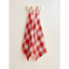 Red and White Linen Buffalo Check Kitchen Towels Set