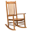 Brown Solid Wood Outdoor Rocking Chair with Arms