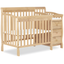 Natural Pinewood 4-in-1 Convertible Mini Crib with Changer