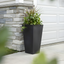 Tall Black Resin Square Planter Pots, 2-Pack