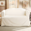 Natural Cotton Duck T-Cushion Loveseat Slipcover