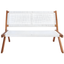 Natural Wood and White Rope Folding Outdoor Bench