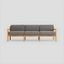 Haven 90'' Teak Outdoor Sofa with Greystone Sunbrella Cushions