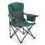 Green Padded Folding Camping Chair with Cooler and Cup Holders