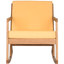 Eco-Friendly Eucalyptus Wood Rocking Chair with Yellow Cushions