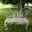 Whimsical White Metal Butterfly Garden Bench - 60"