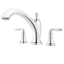 Polished Chrome Double Handle Deck Mounted Roman Tub Faucet