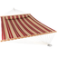 Sunnydaze Red Stripe Quilted Polyester Double Hammock with Spreader Bars