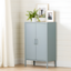 Pale Blue Metal Adjustable Shelving Office Cabinet