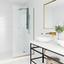 Zenith 34" W x 74" H Frameless Shower Screen with Matte Gold Hardware