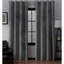 Loha Black Pearl Linen Look Grommet Top Curtain Panels, 63" x 52" (Set of 2)