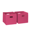 Hot Pink Collapsible Kids Storage Cube Set with Handles