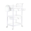 White 3-Tier Rolling Utility Cart with Handle and Storage