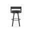 Charcoal Grey Swivel Counter Stool with Black Metal Frame