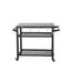 3-Shelf Black Metal Outdoor Grill Cart with Wheels and Tool Storage