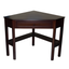 Espresso Wood Corner Writing Desk with Drawer