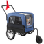 Blue 2-in-1 Dog Stroller and Bike Trailer with Mesh Windows