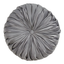 Gray Round Velvet Pintucked Throw Pillow