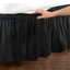 Black Queen/King Cotton Polyester Elastic Bed Skirt