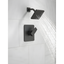 Matte Black Square Rain Shower Trim Kit with Single Function