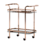 Elegant Rose Gold and Smoked Glass Bar Cart with Storage