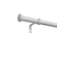 Distressed White Adjustable Iron Curtain Rod with Finials, 84-160 Inches