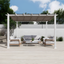 Florence 11' x 16' White Aluminum Pergola with Cocoa Canopy